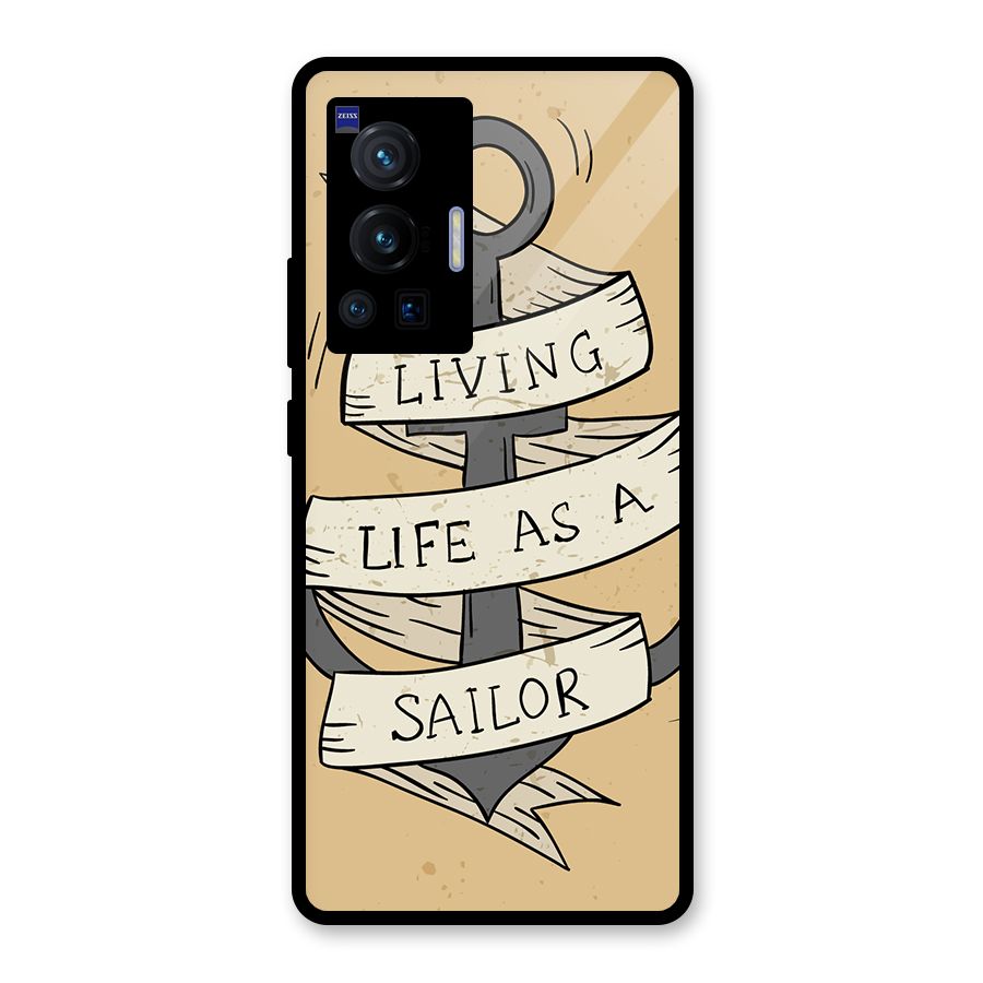 Old School Anchor Glass Back Case for Vivo X70 Pro