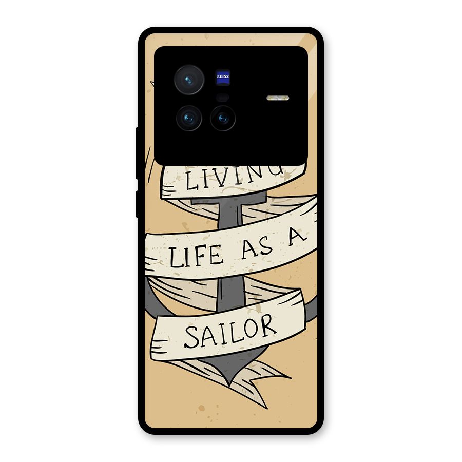 Old School Anchor Glass Back Case for Vivo X80