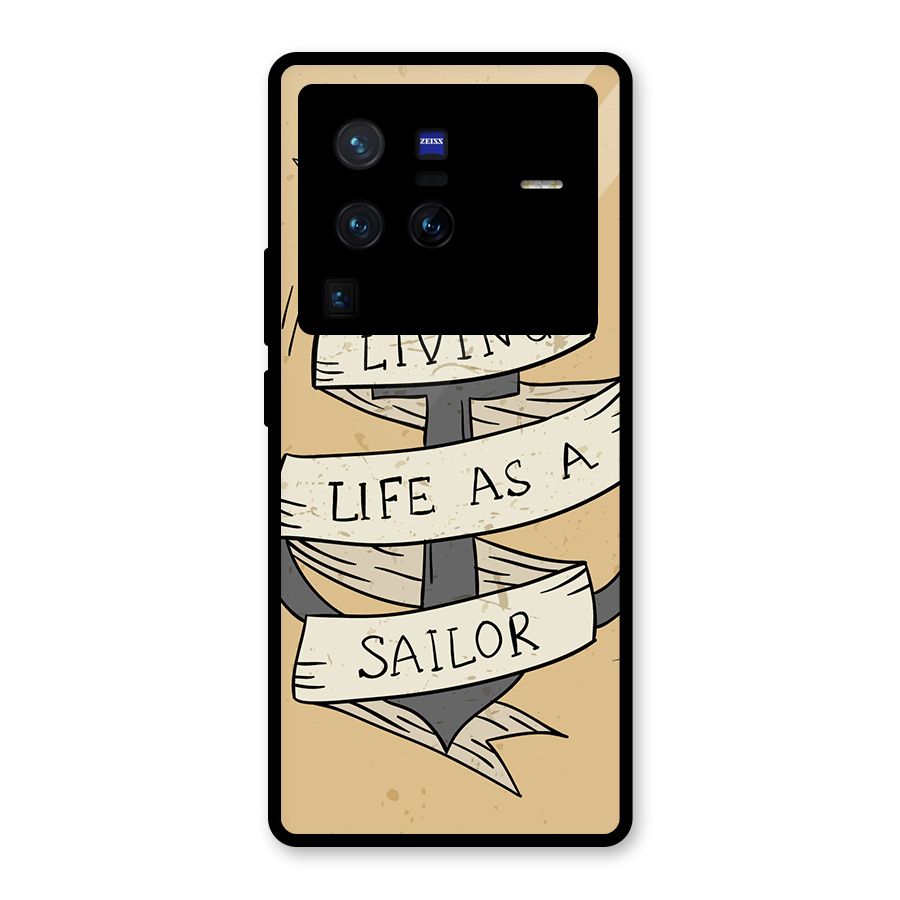 Old School Anchor Glass Back Case for Vivo X80 Pro