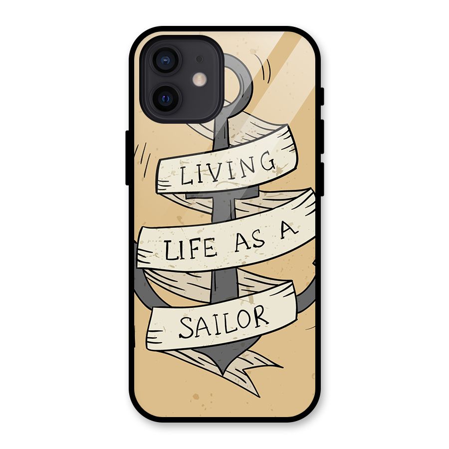 Old School Anchor Glass Back Case for iPhone 12