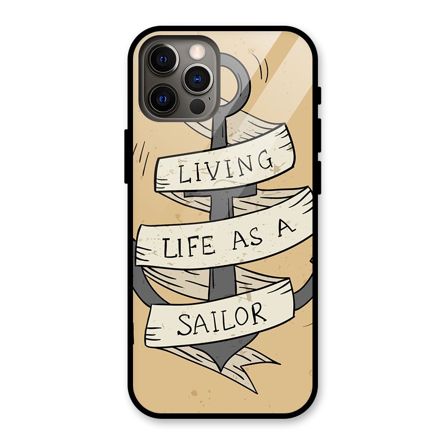 Old School Anchor Glass Back Case for iPhone 12 Pro