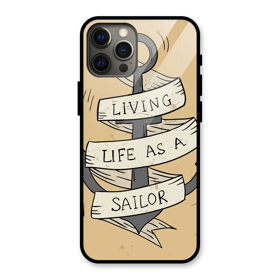 Old School Anchor Glass Back Case for iPhone 12 Pro Max