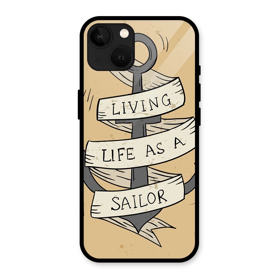 Old School Anchor Glass Back Case for iPhone 13