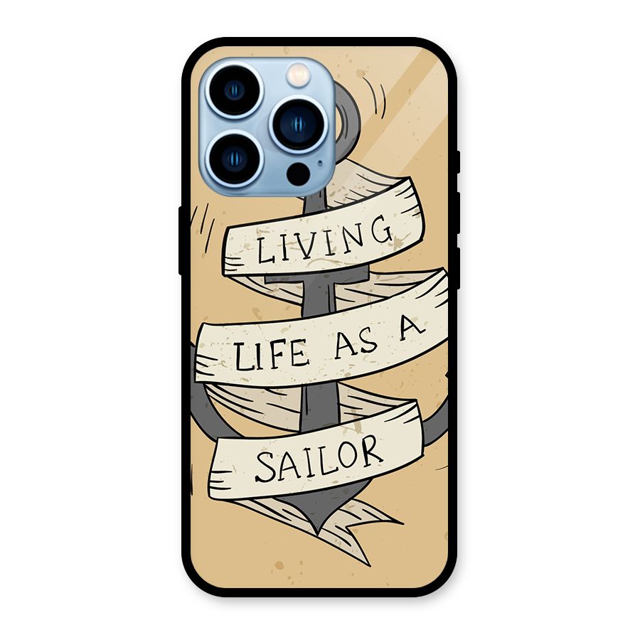 Old School Anchor Glass Back Case for iPhone 13 Pro