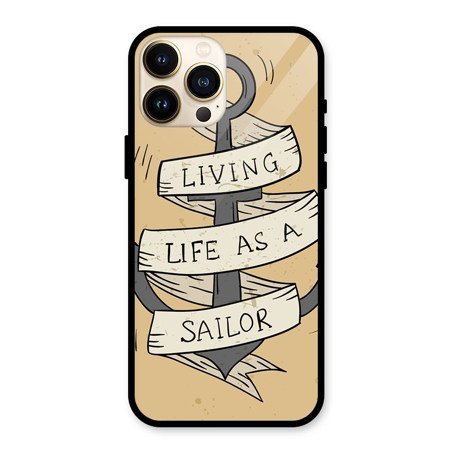 Old School Anchor Glass Back Case for iPhone 13 Pro Max