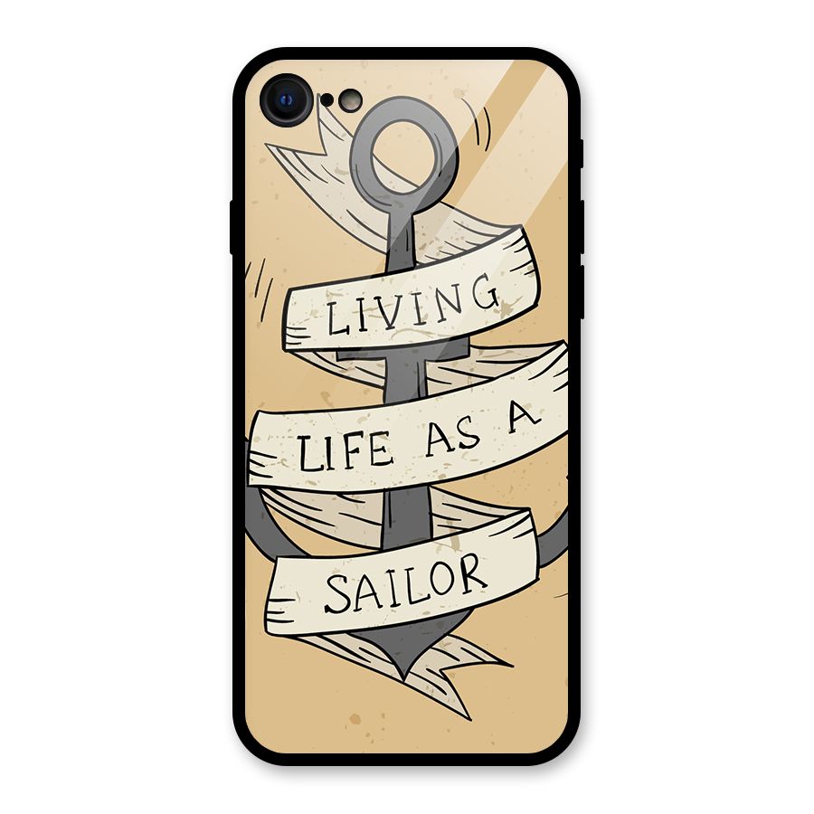 Old School Anchor Glass Back Case for iPhone SE 2022