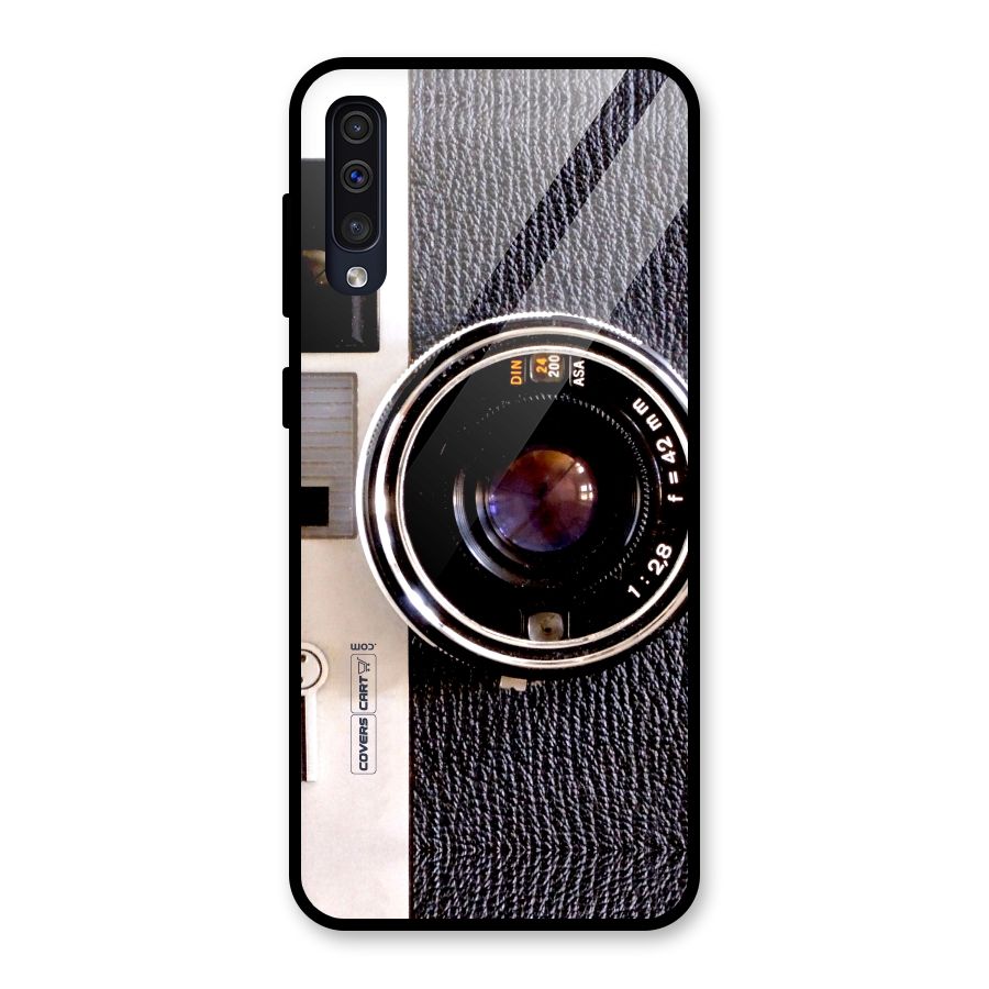 Old School Camera Glass Back Case for Galaxy A50