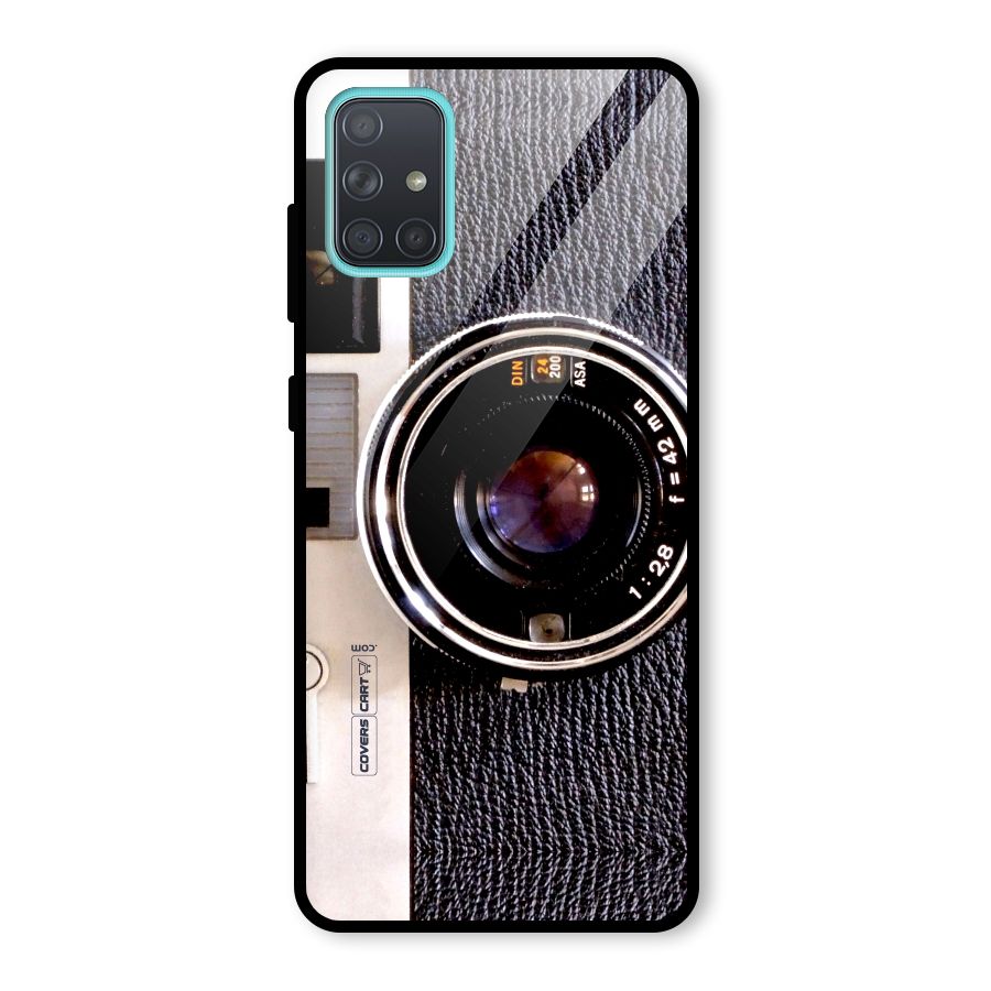 Old School Camera Glass Back Case for Galaxy A71