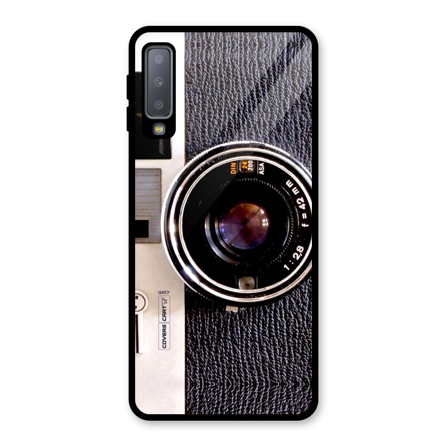 Old School Camera Glass Back Case for Galaxy A7 (2018)