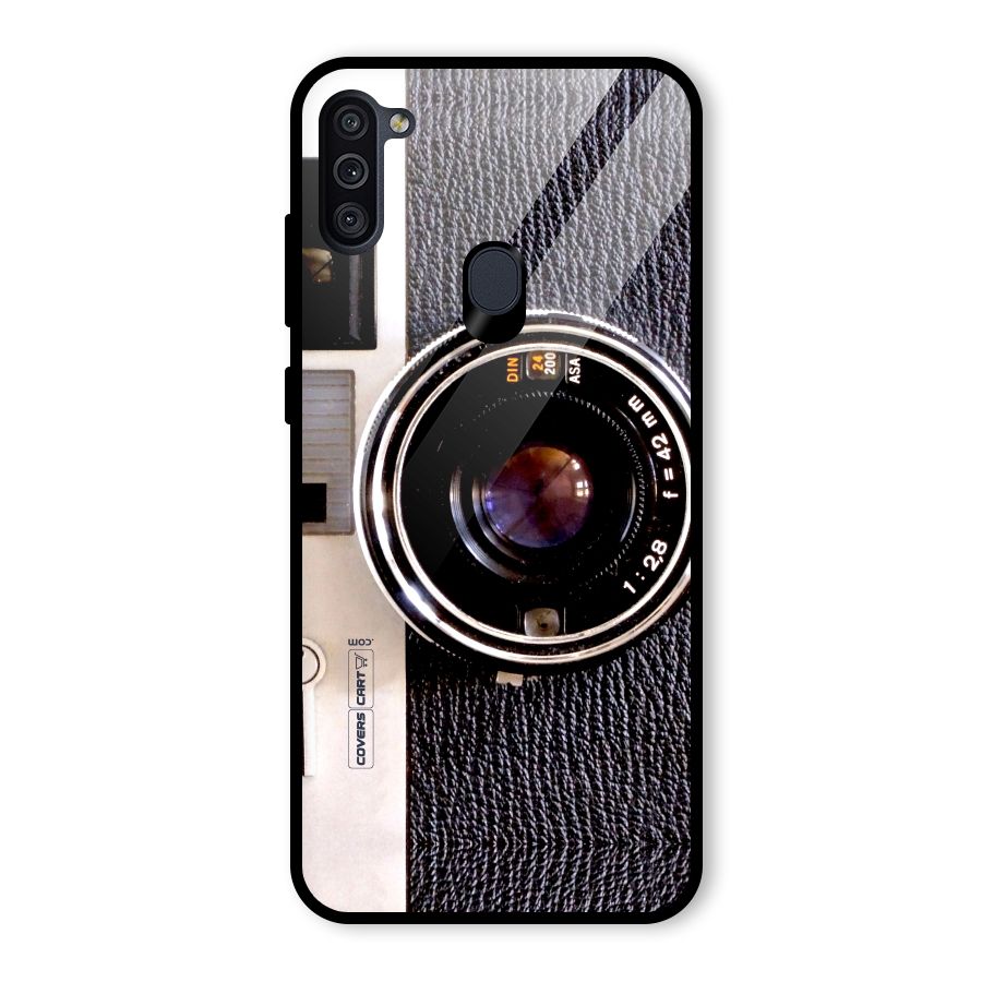 Old School Camera Glass Back Case for Galaxy M11