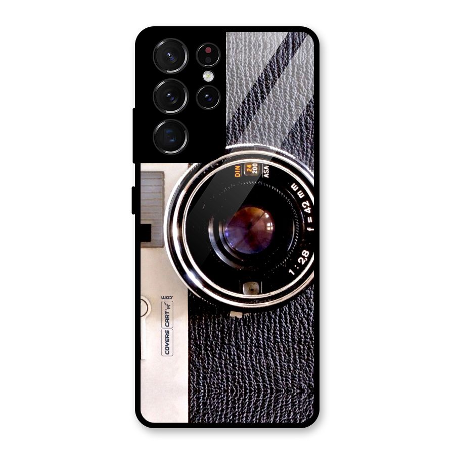 Old School Camera Glass Back Case for Galaxy S21 Ultra 5G