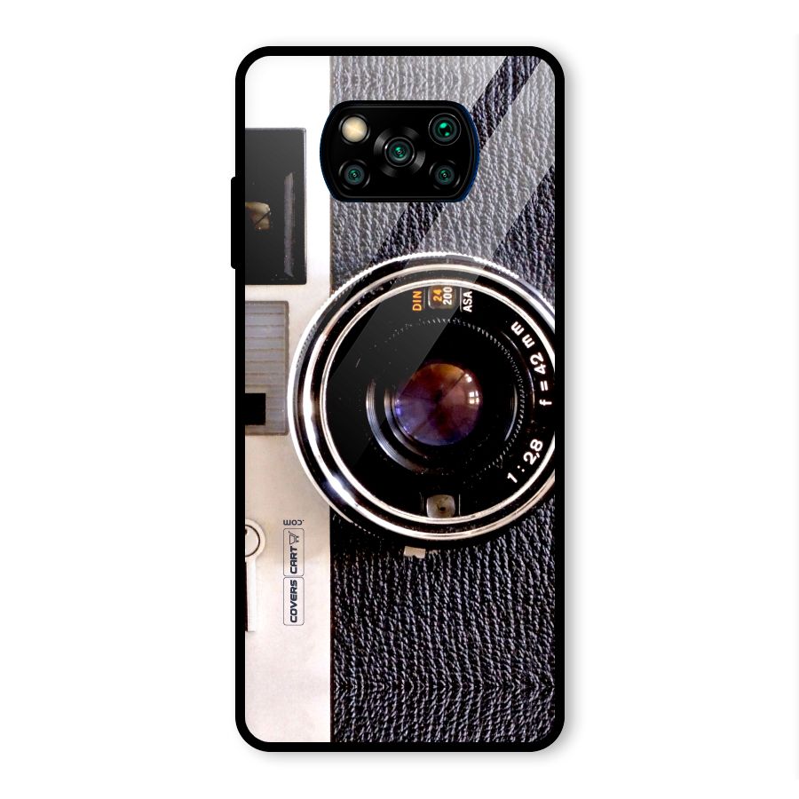 Old School Camera Glass Back Case for Poco X3 Pro