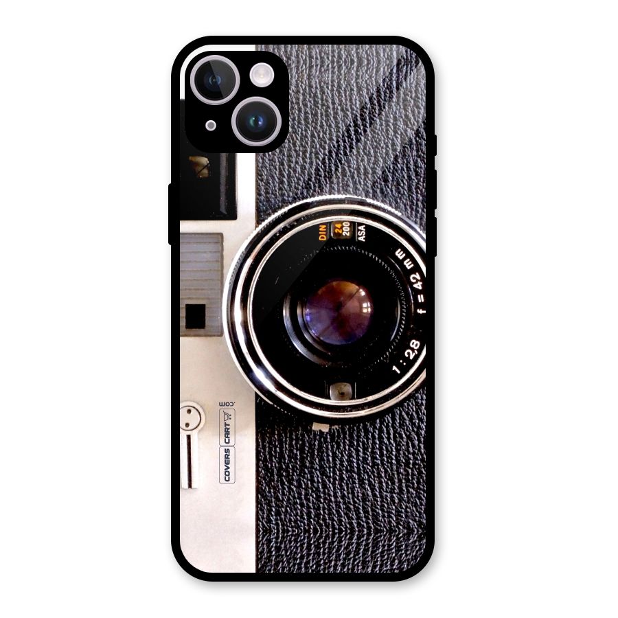 Old School Camera Glass Back Case for iPhone 14 Plus