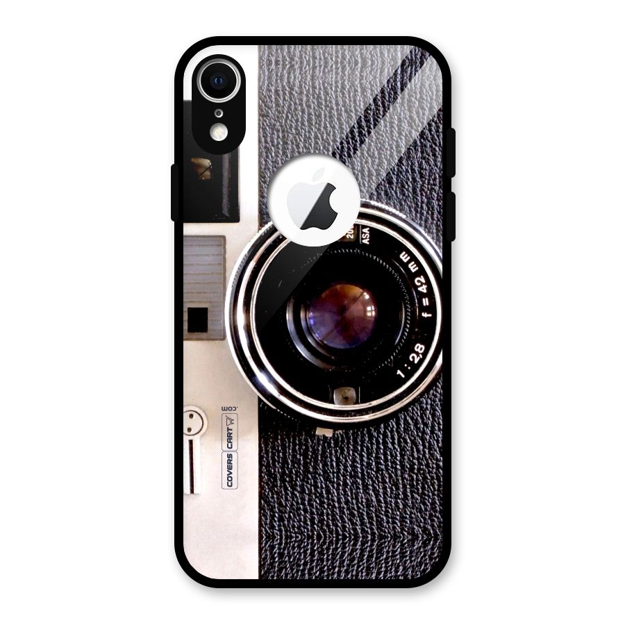 Old School Camera Glass Back Case for iPhone XR Logo Cut