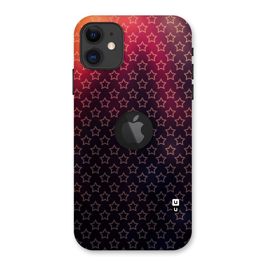 Ombre Stars Back Case for iPhone 11 Logo Cut