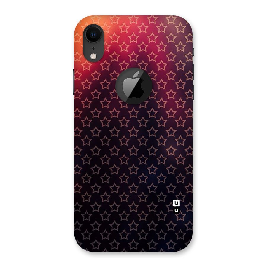 Ombre Stars Back Case for iPhone XR Logo Cut