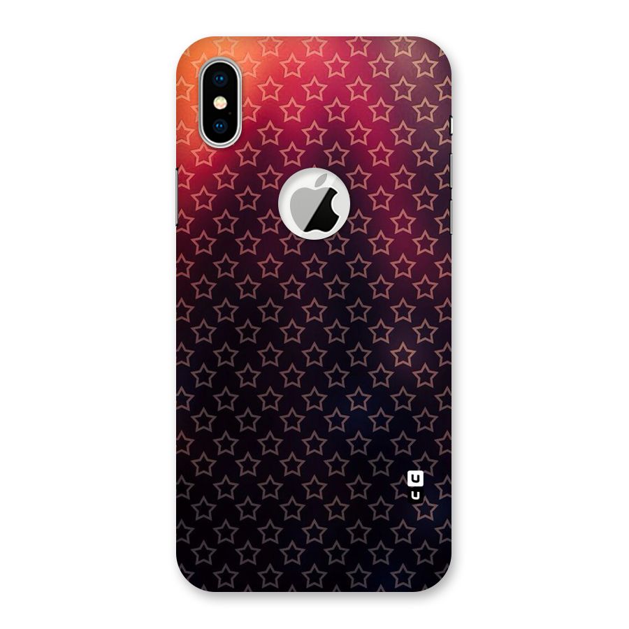 Ombre Stars Back Case for iPhone X Logo Cut