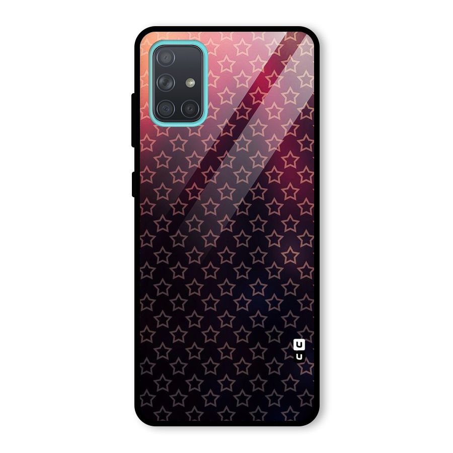 Ombre Stars Glass Back Case for Galaxy A71