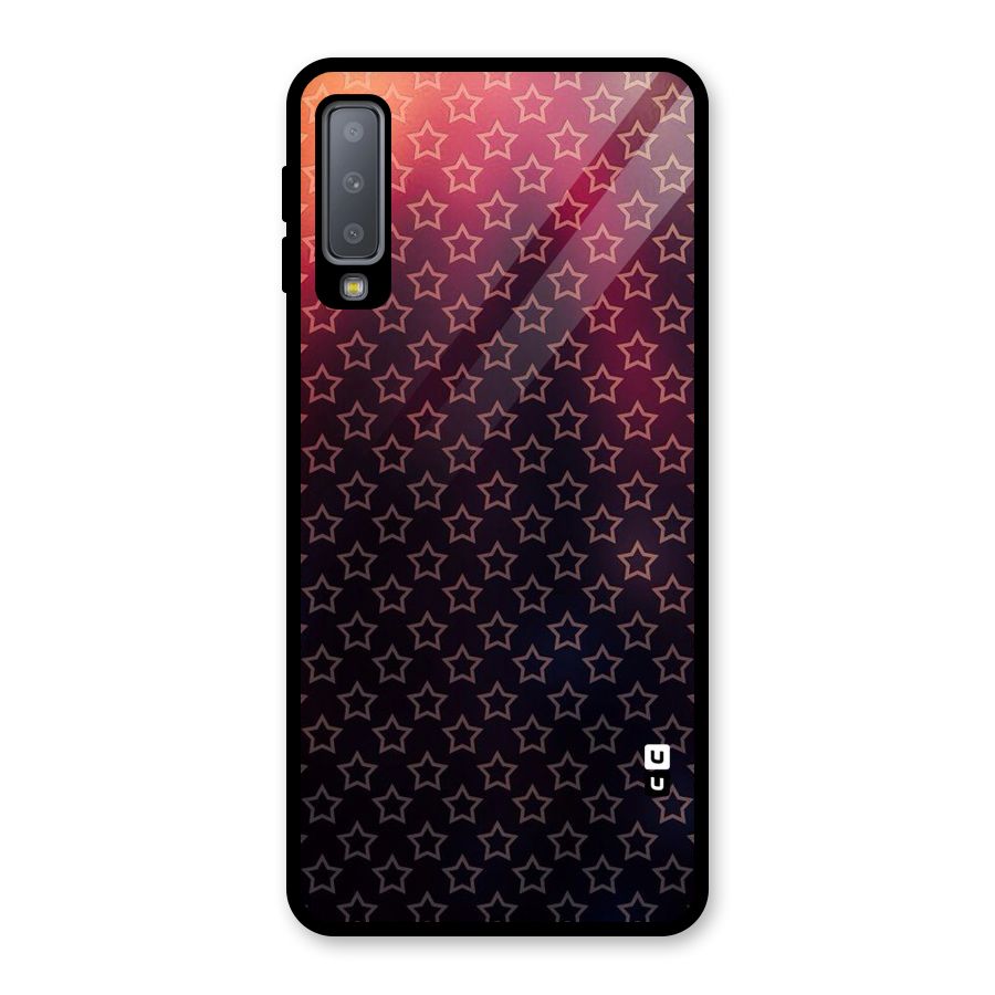 Ombre Stars Glass Back Case for Galaxy A7 (2018)