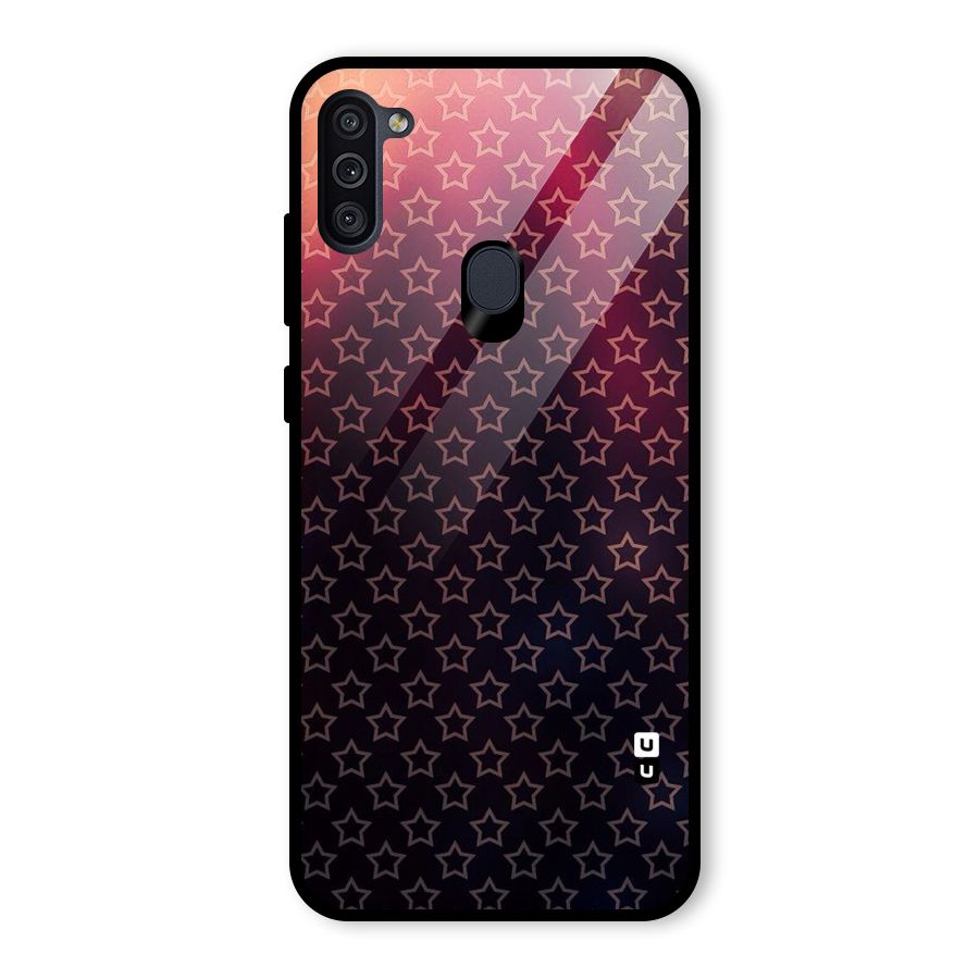 Ombre Stars Glass Back Case for Galaxy M11