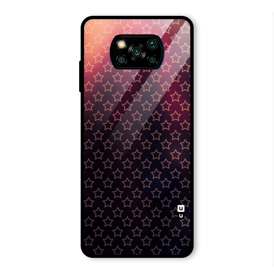 Ombre Stars Glass Back Case for Poco X3 Pro