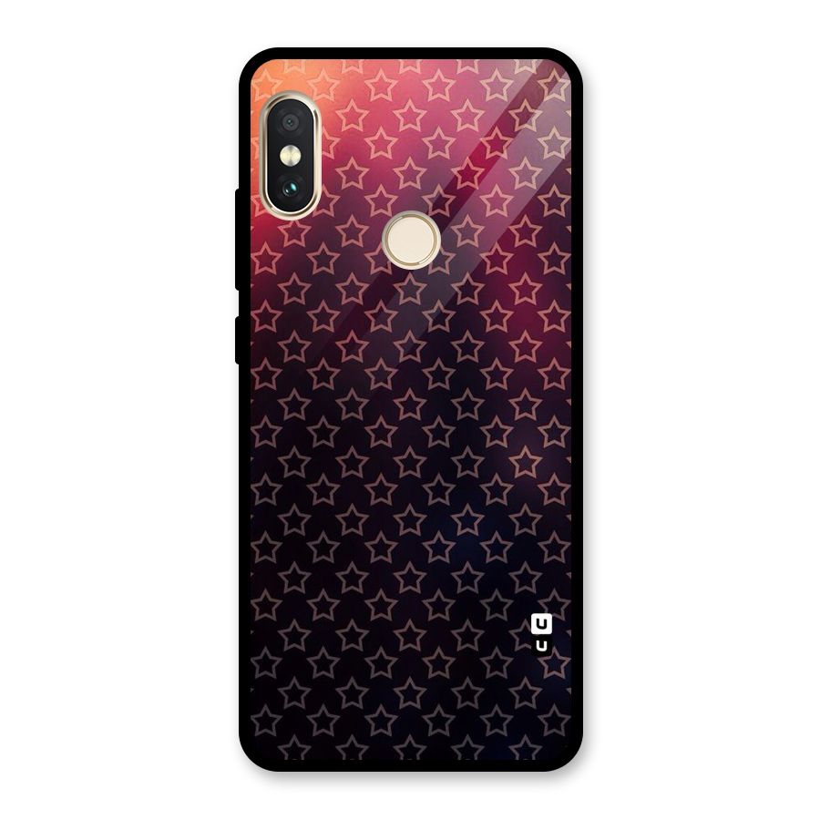 Ombre Stars Glass Back Case for Redmi Note 5 Pro