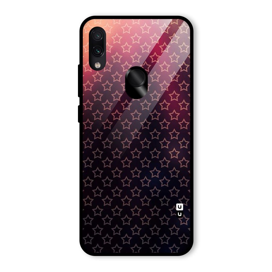 Ombre Stars Glass Back Case for Redmi Note 7 Pro