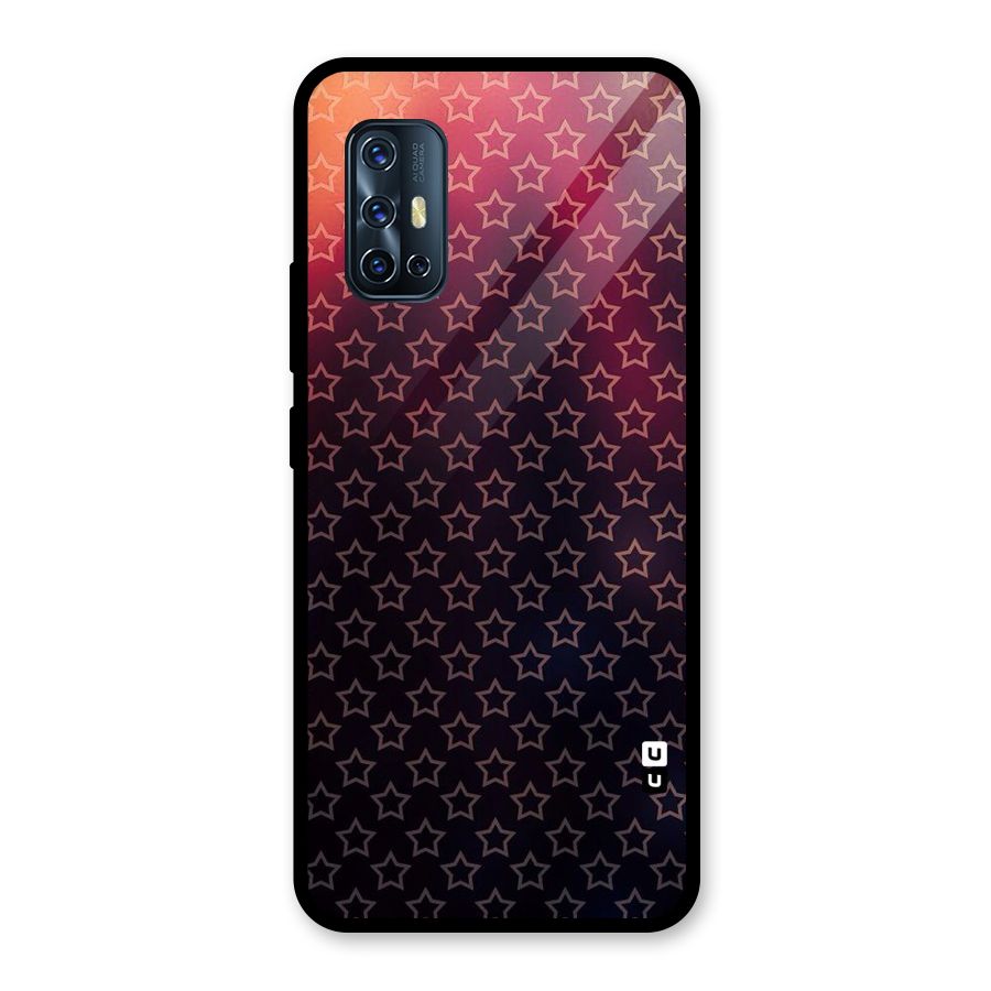 Ombre Stars Glass Back Case for Vivo V17
