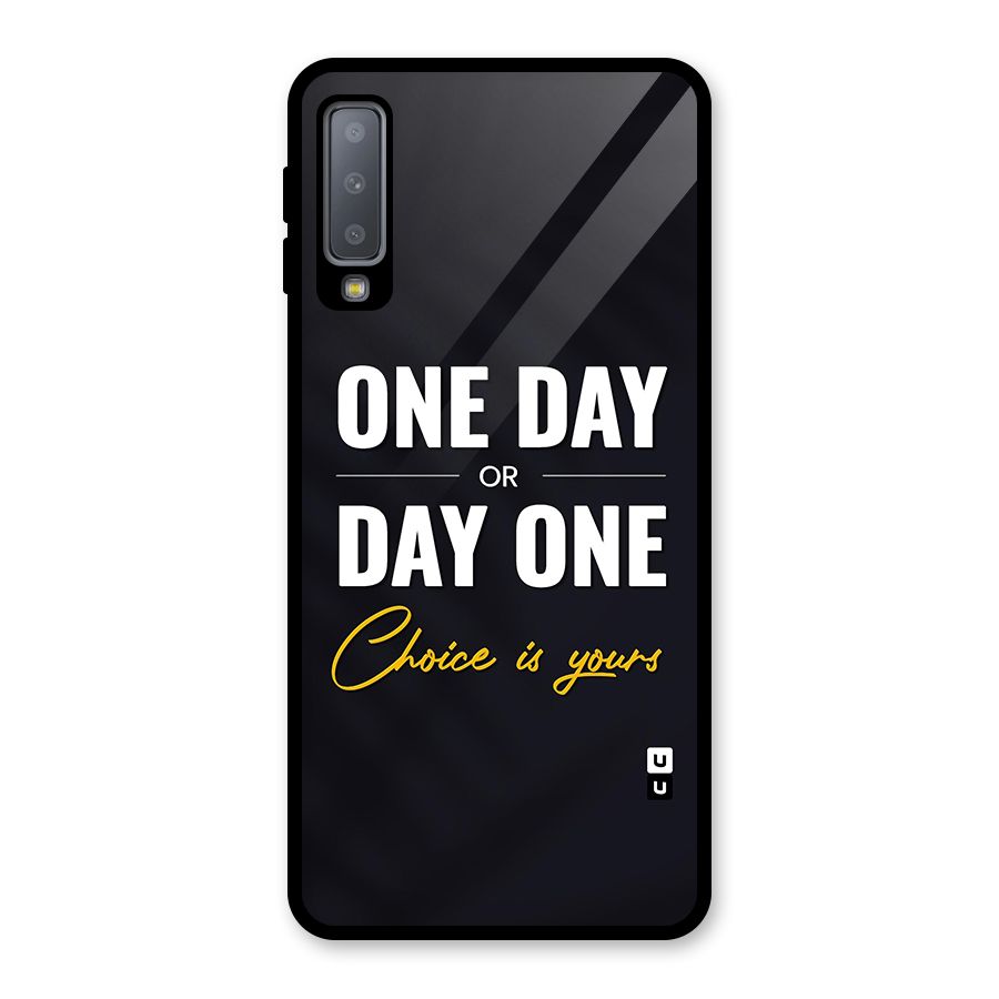 One Day or Day One Glass Back Case for Galaxy A7 (2018)