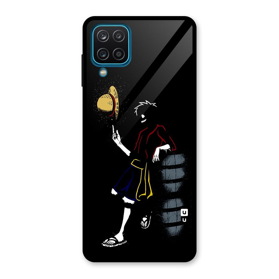 One Piece Luffy Style Glass Back Case for Galaxy A12