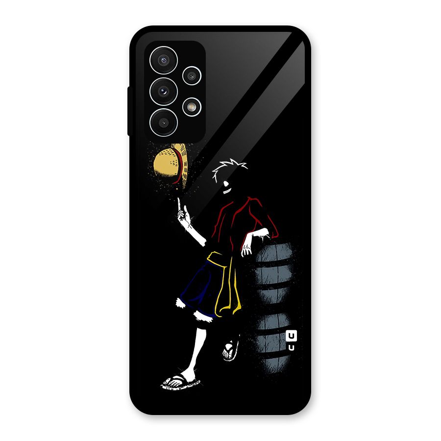 One Piece Luffy Style Glass Back Case for Galaxy A23