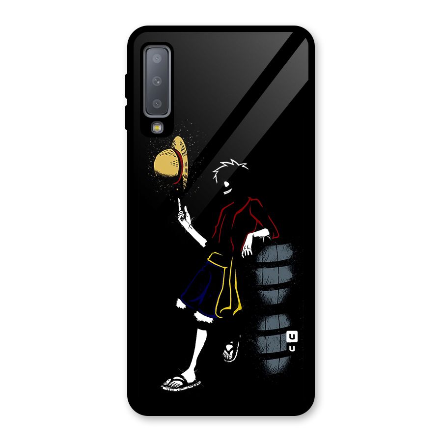 One Piece Luffy Style Glass Back Case for Galaxy A7 (2018)