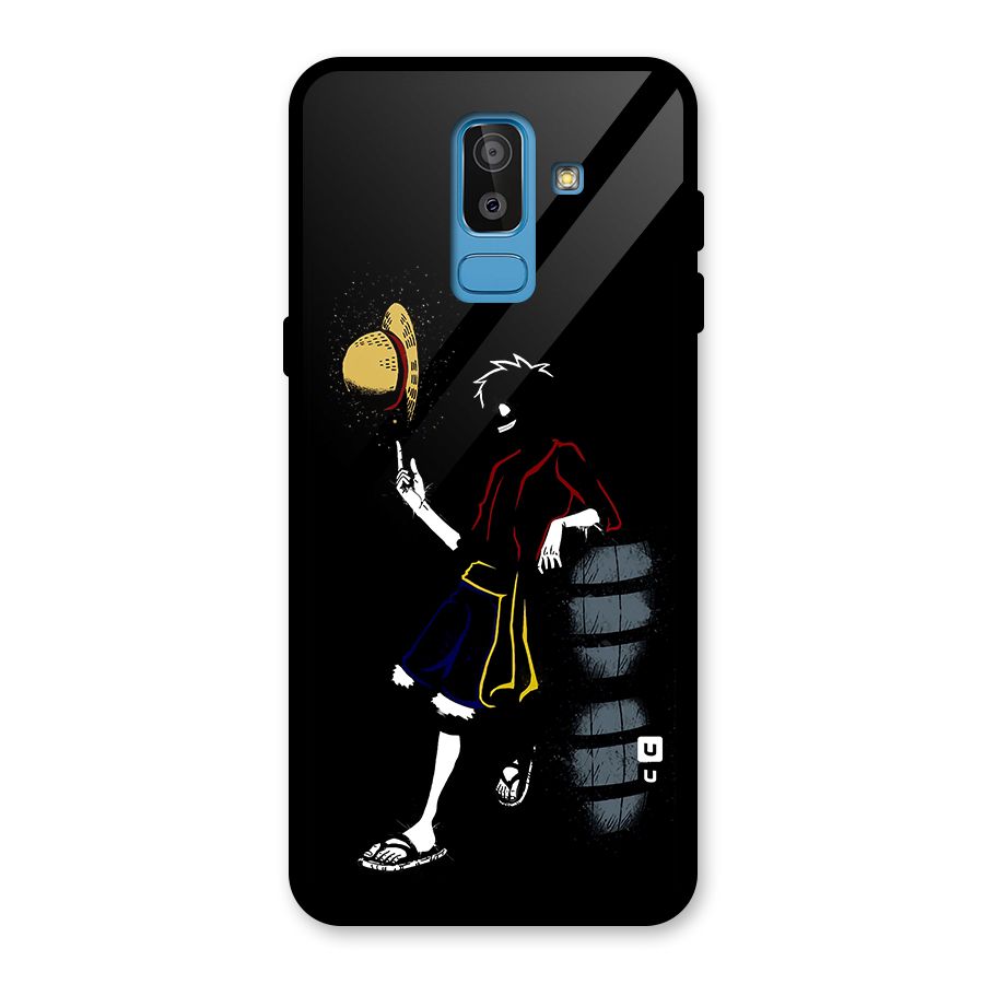 One Piece Luffy Style Glass Back Case for Galaxy J8