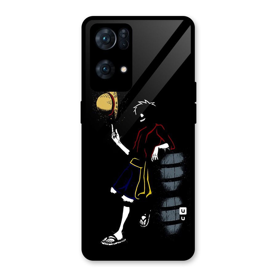 One Piece Luffy Style Glass Back Case for Oppo Reno7 Pro 5G
