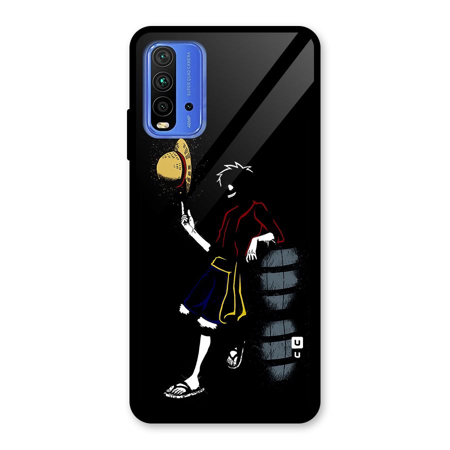 One Piece Luffy Style Glass Back Case for Redmi 9 Power