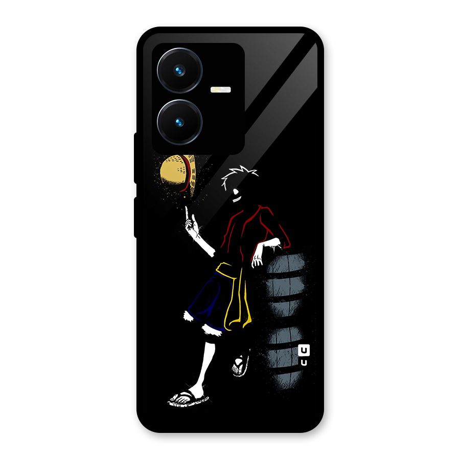 One Piece Luffy Style Glass Back Case for Vivo Y22