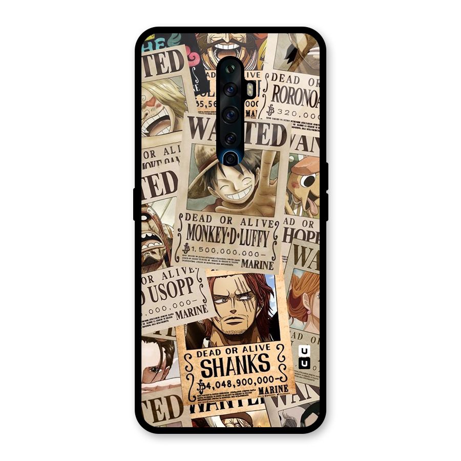 One Piece Most Wanted Glass Back Case for Oppo Reno2 F
