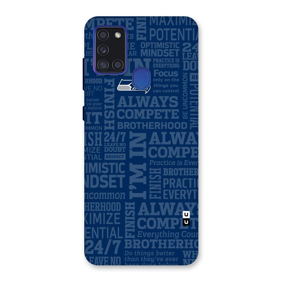 Optimistic Blue Back Case for Galaxy A21s