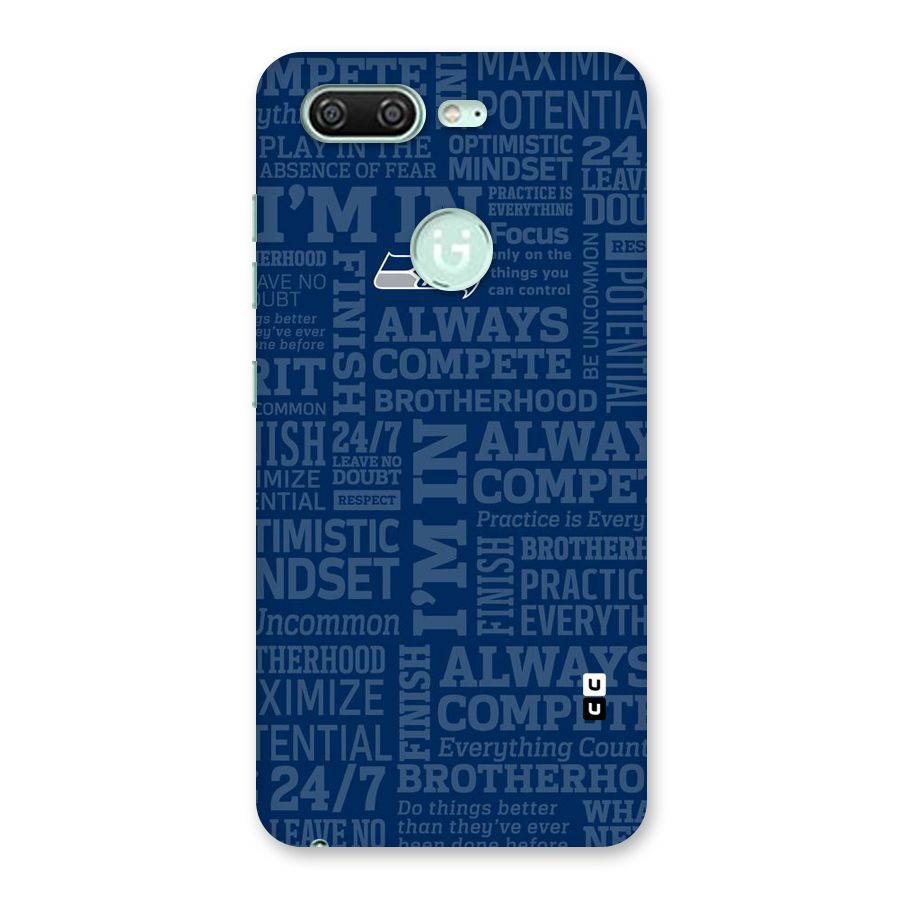 Optimistic Blue Back Case for Gionee S10
