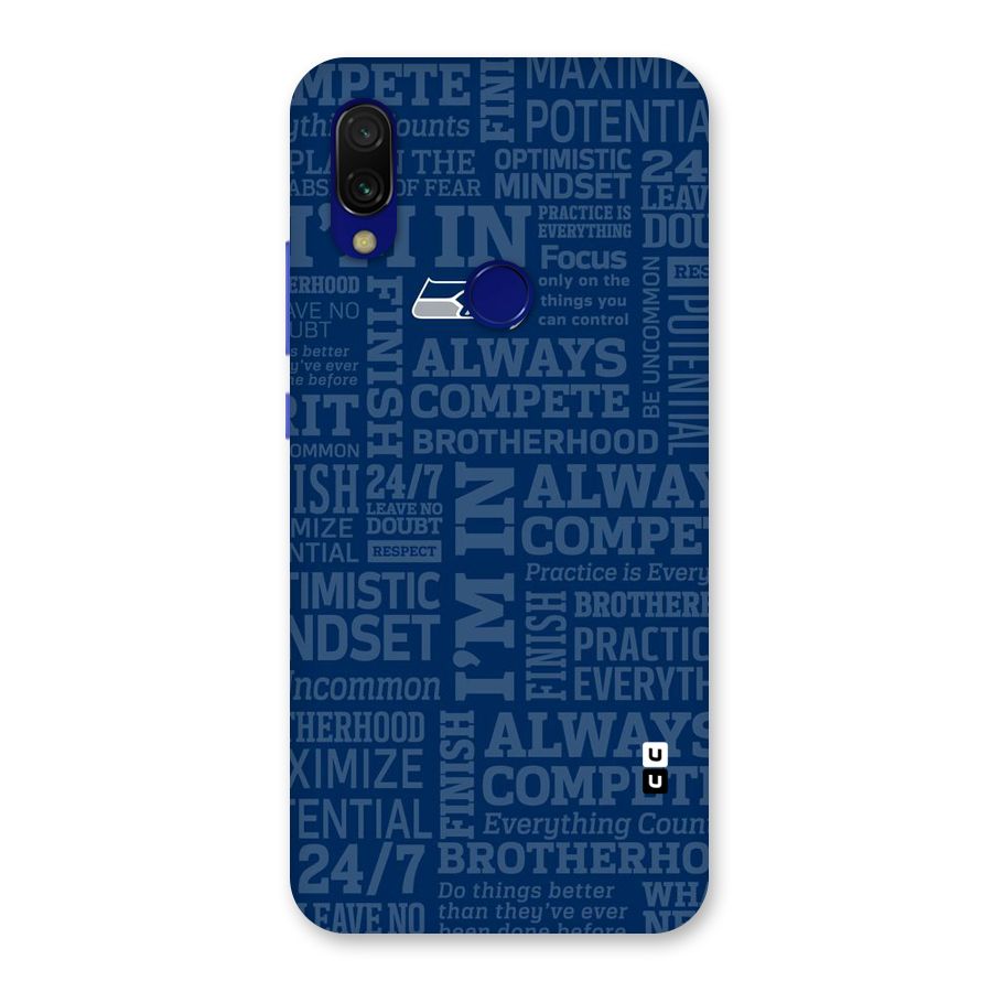 Optimistic Blue Back Case for Redmi Y3
