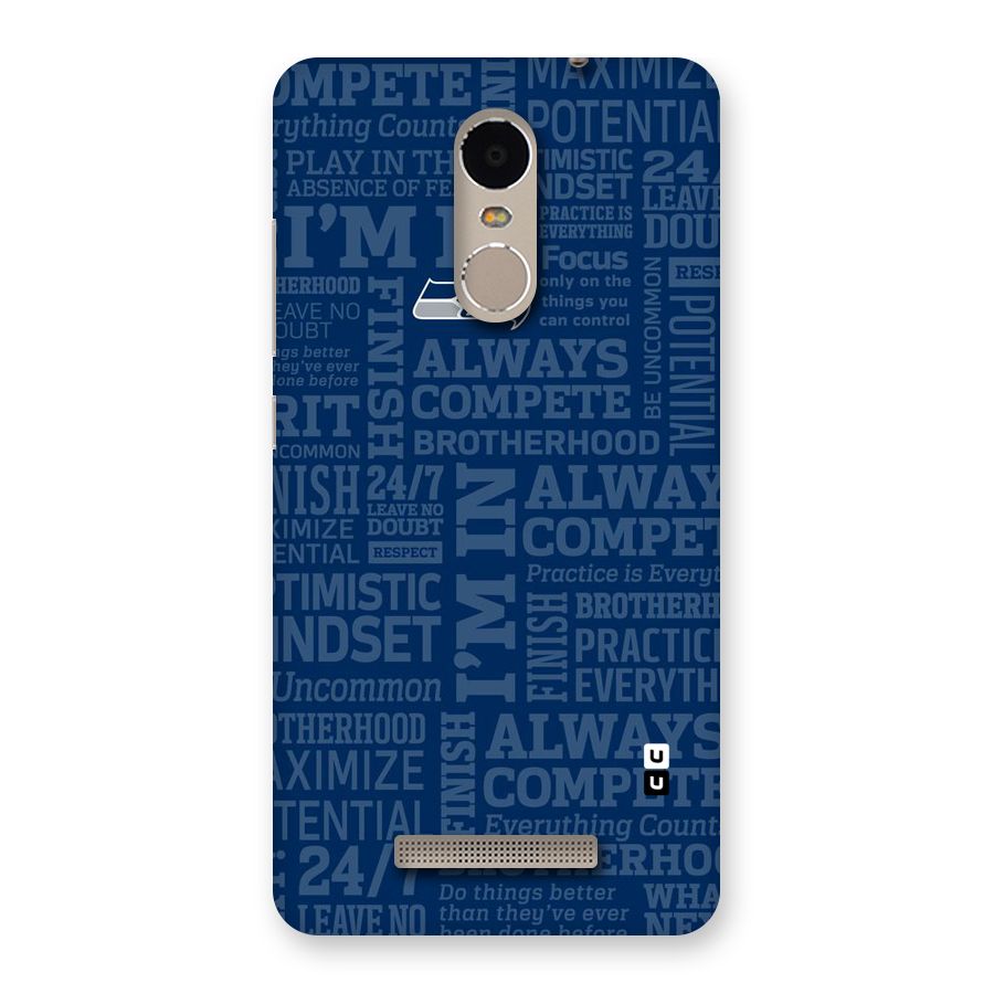 Optimistic Blue Back Case for Xiaomi Redmi Note 3