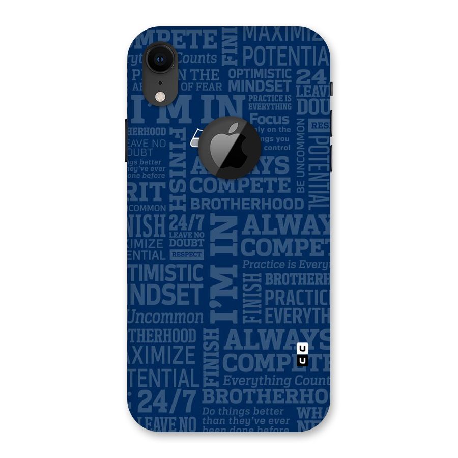 Optimistic Blue Back Case for iPhone XR Logo Cut