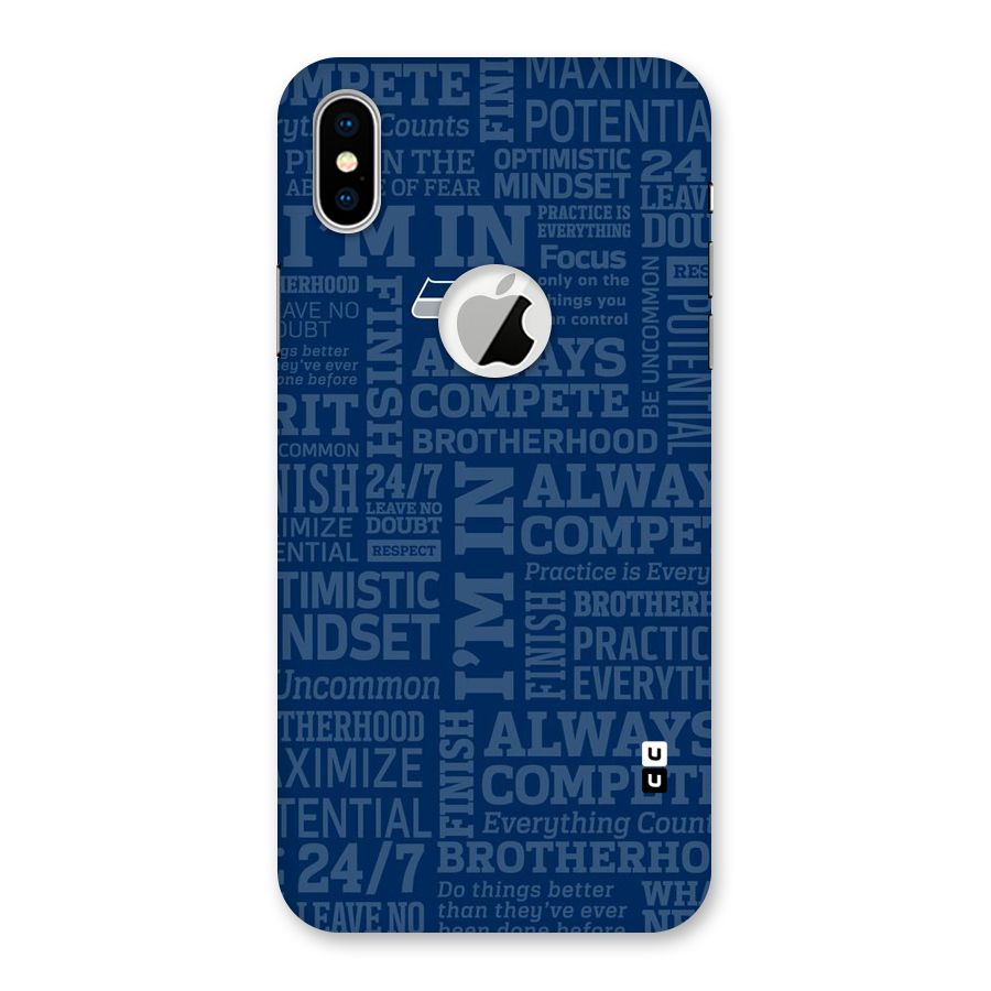 Optimistic Blue Back Case for iPhone X Logo Cut
