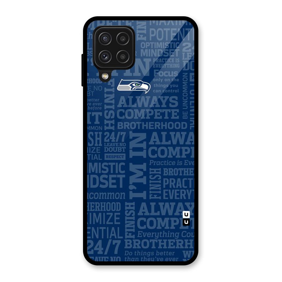 Optimistic Blue Glass Back Case for Galaxy A22 4G