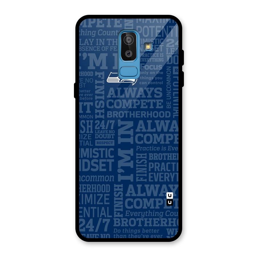 Optimistic Blue Glass Back Case for Galaxy J8