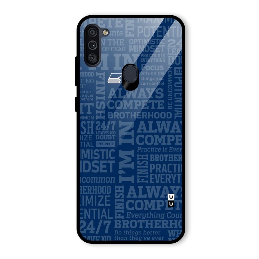Optimistic Blue Glass Back Case for Galaxy M11