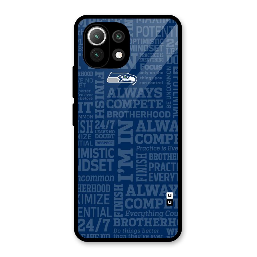 Optimistic Blue Glass Back Case for Mi 11 Lite