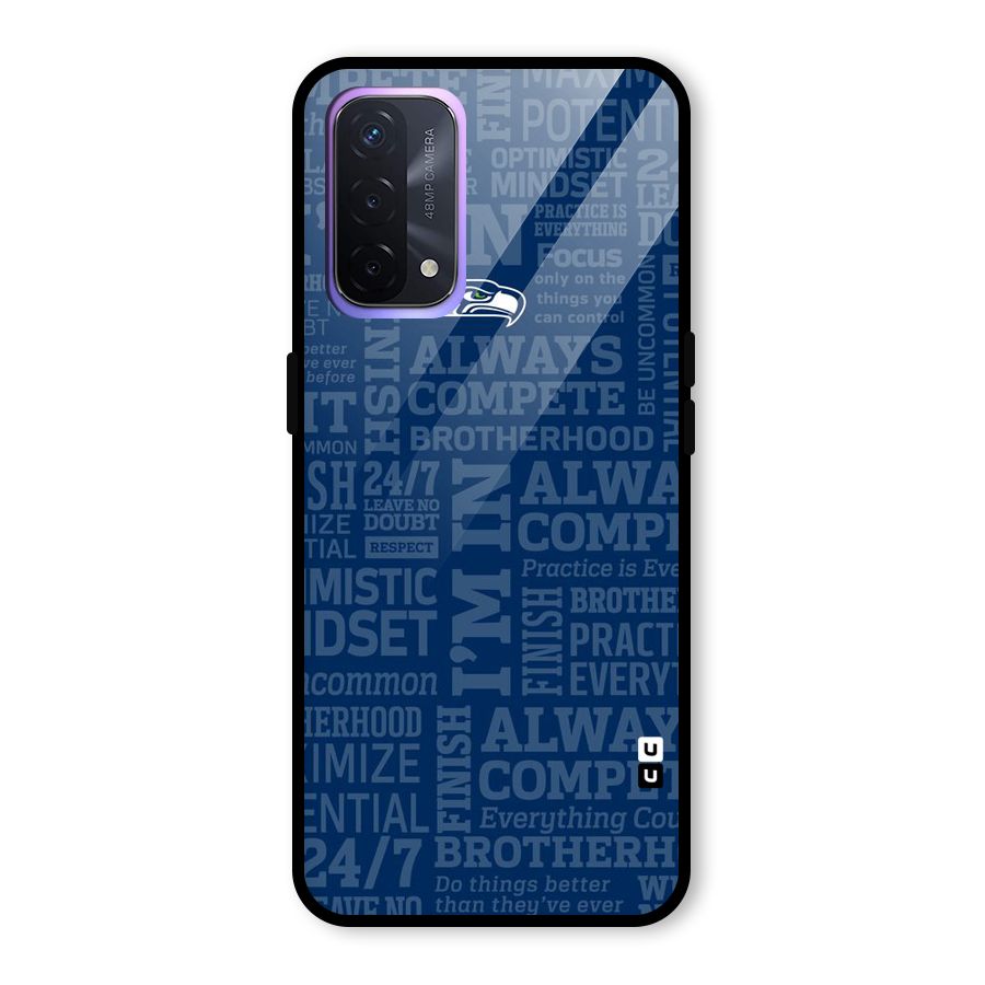 Optimistic Blue Glass Back Case for Oppo A74 5G