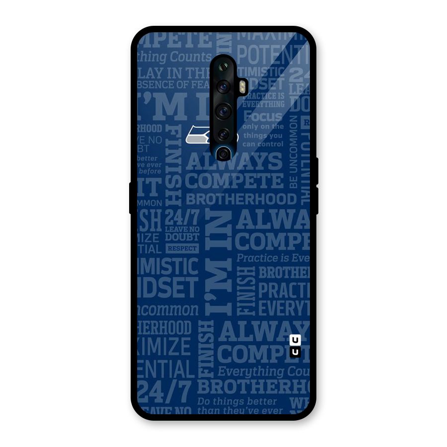 Optimistic Blue Glass Back Case for Oppo Reno2 F