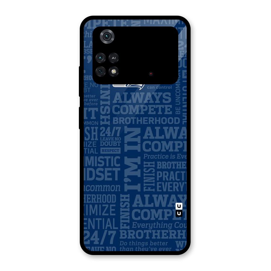 Optimistic Blue Glass Back Case for Poco M4 Pro 4G